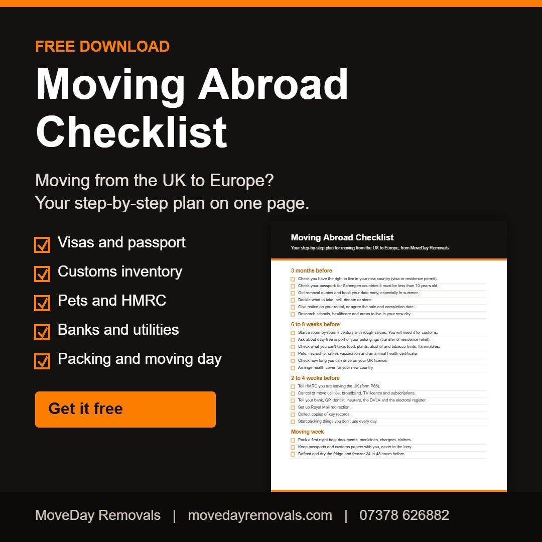 Preview of the MoveDay Moving Abroad Checklist